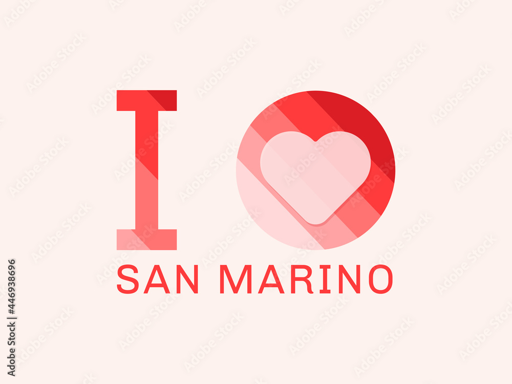 I Love San Marino with heart shape Vector I Love San Marino with heart shape Vector