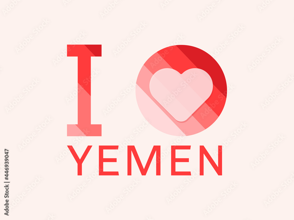 I Love Yemen with heart shape Vector I Love Yemen with heart shape Vector