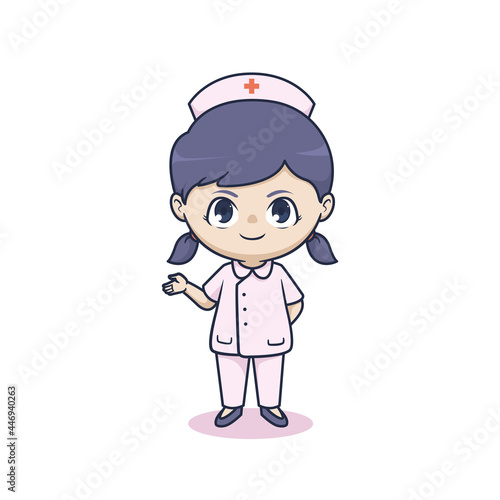 Chibi cute nurse character design