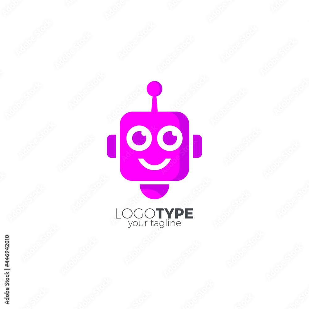 Robot Head Smile Logo Robot Head Smile Logo