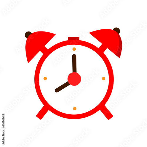 Alarm, oclock icon vector illustration, flat box on white background. 