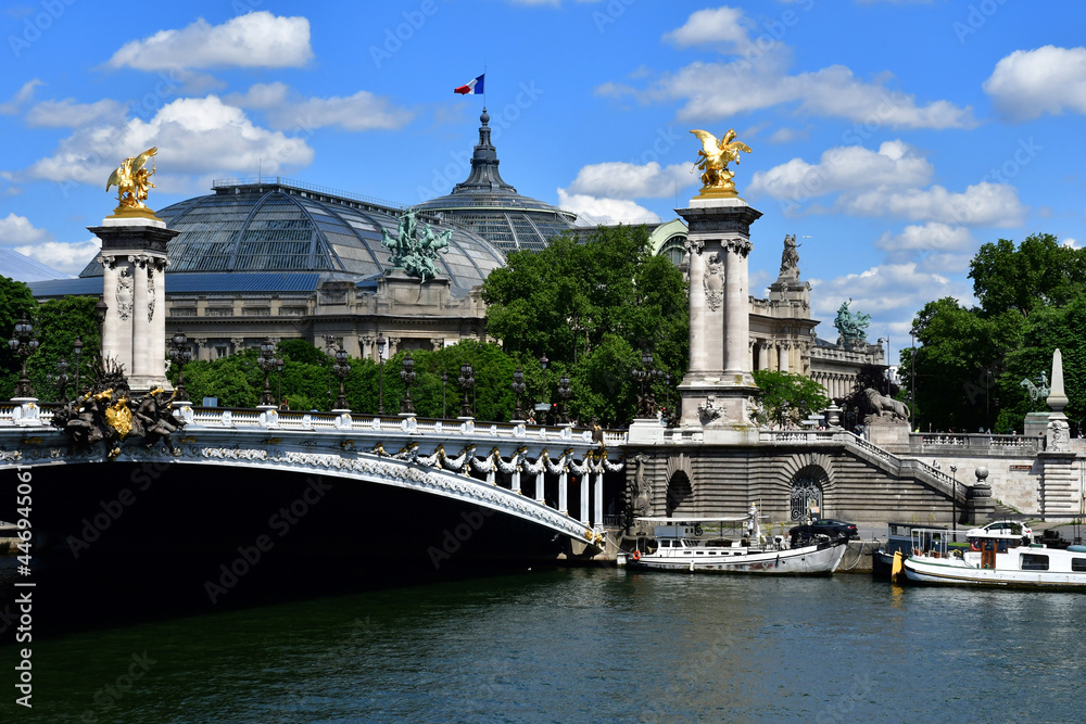 Paris; France - april 2 2017 : the Alexandre 3 bridge