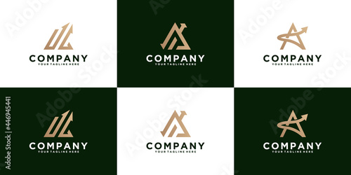 Set Monogram Letter Logo With Arrow