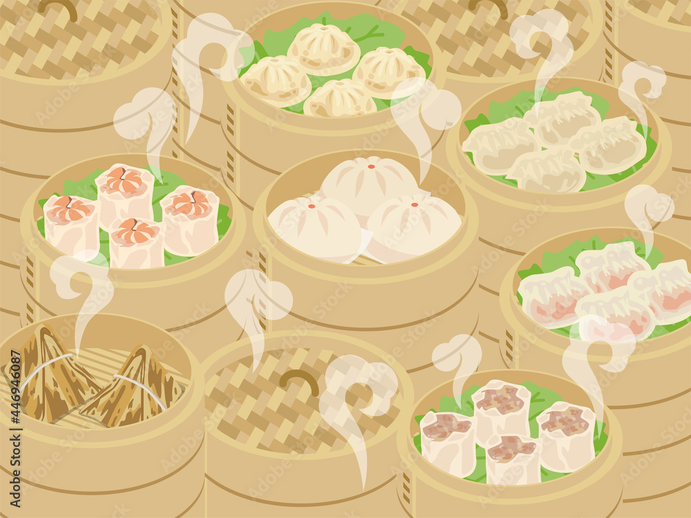 点心と飲茶のベクターイラスト素材 Stock Vector Adobe Stock