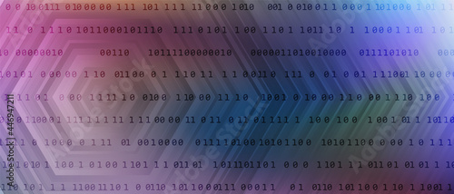 0 1 matrix digits big data tech vector background with fluid gra
