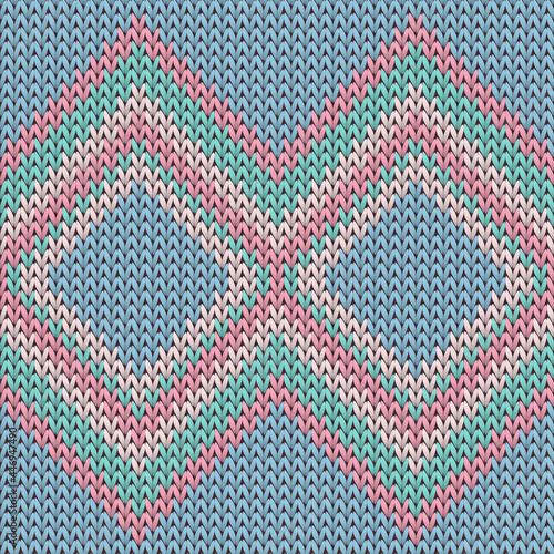 Handmade rhombus argyle knitted texture geometric
