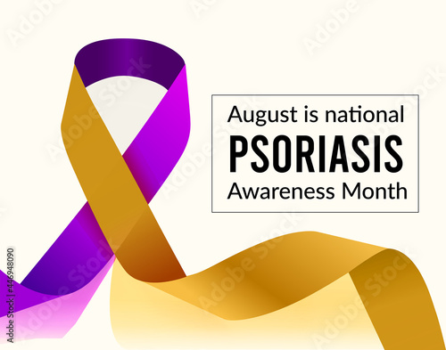 August is national psoriasis awareness month. Vector illustration