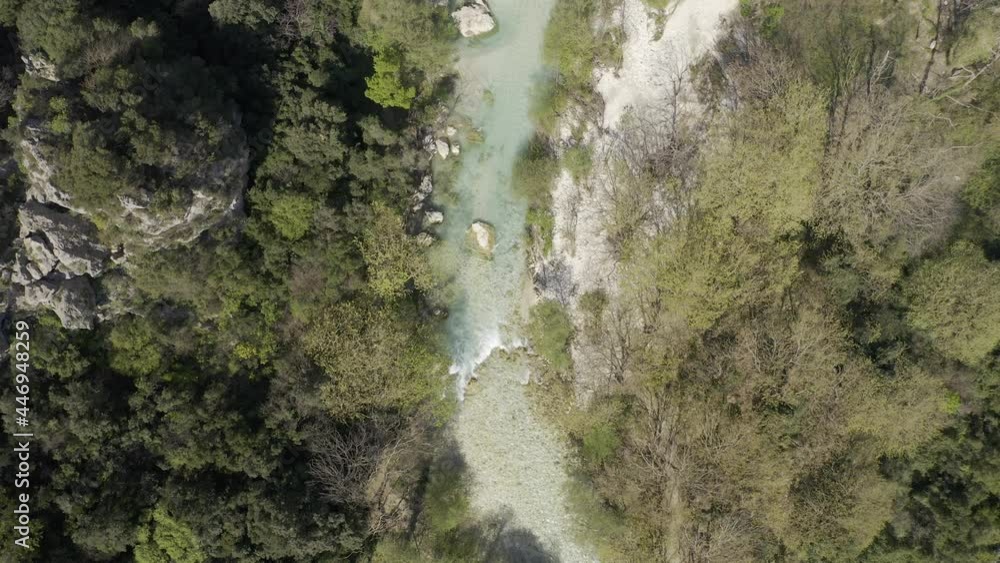 Aerial, Acheon River And Canyon, Epirus, Greece Aerial, Acheon River And Canyon, Epirus, Greece