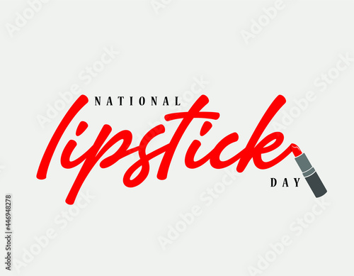 National Lipstick Day typography vector post.