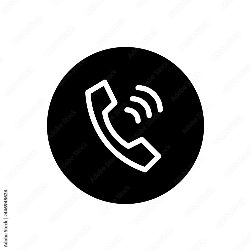 Phone call icon vector glyph rounded style Phone call icon vector glyph rounded style