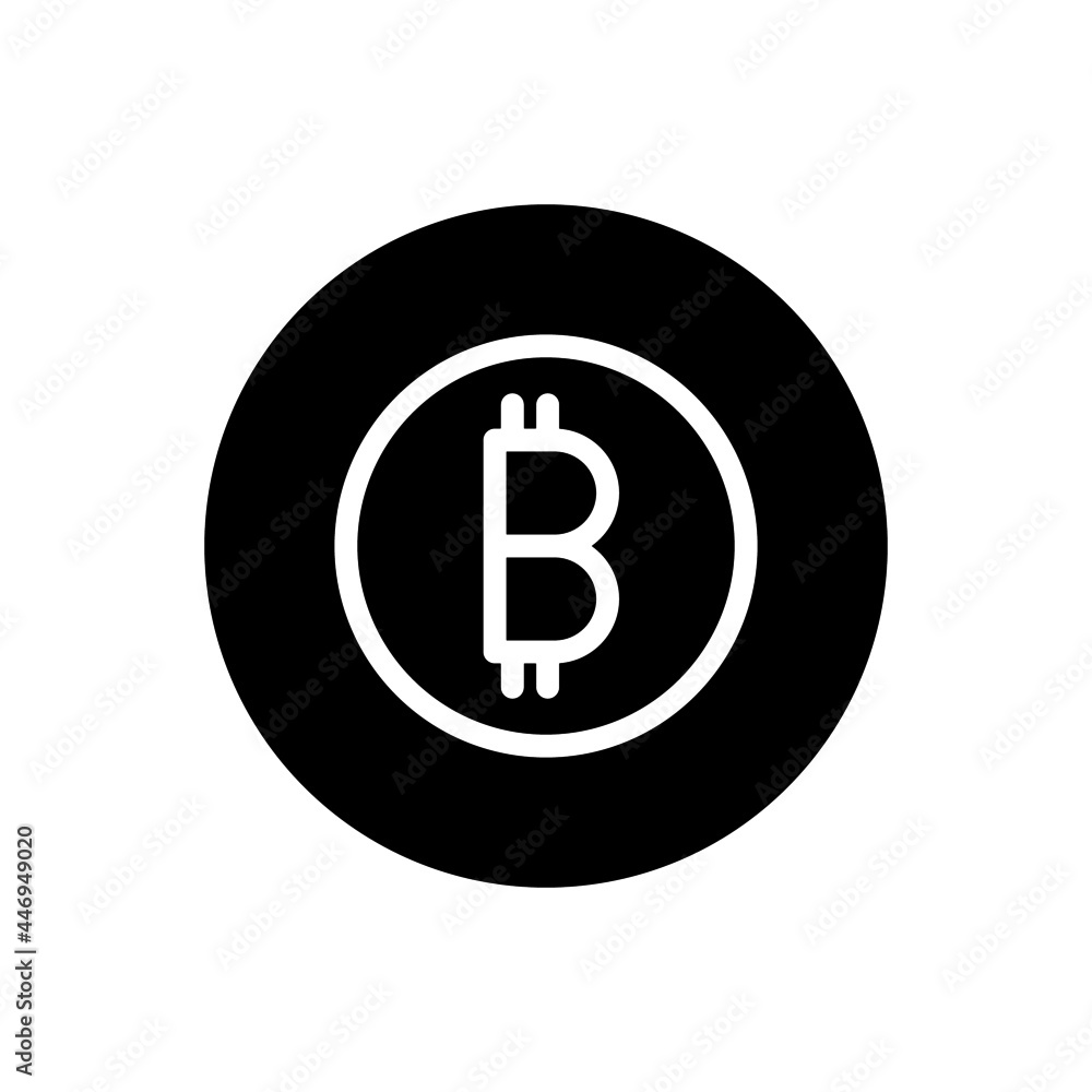 Bitcoin icon vector glyph rounded style Bitcoin icon vector glyph rounded style