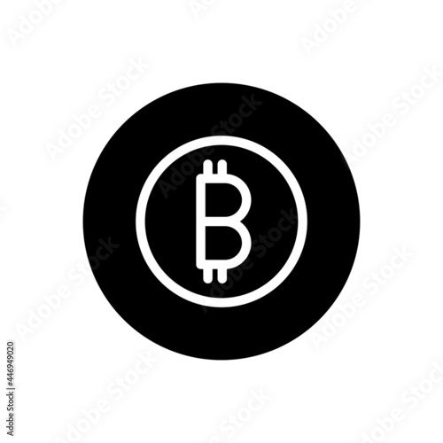 Bitcoin icon vector glyph rounded style