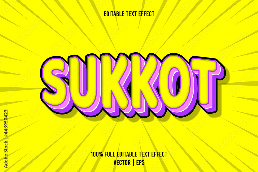 Sukkot editable text effect 3 dimension emboss cartoon style Sukkot editable text effect 3 dimension emboss cartoon style