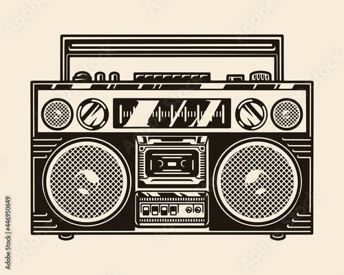 Vintage portable boombox template