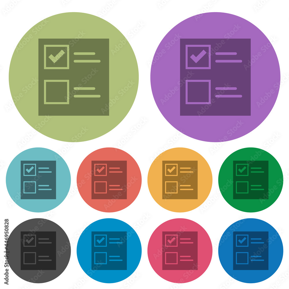 Ballot paper solid color darker flat icons Ballot paper solid color darker flat icons