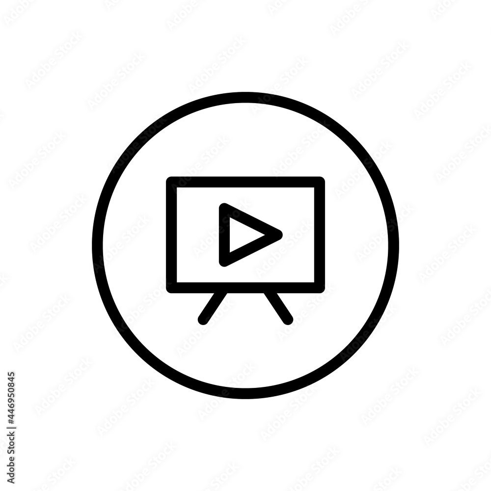 Video presentation icon vector line rounded style Video presentation icon vector line rounded style