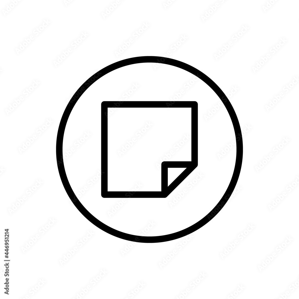 Sticky note icon vector line rounded style Sticky note icon vector line rounded style