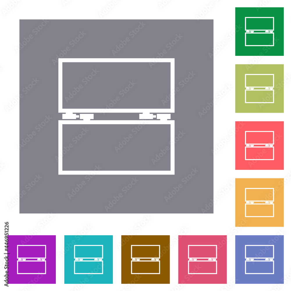 Empty toolbox square flat icons Empty toolbox square flat icons