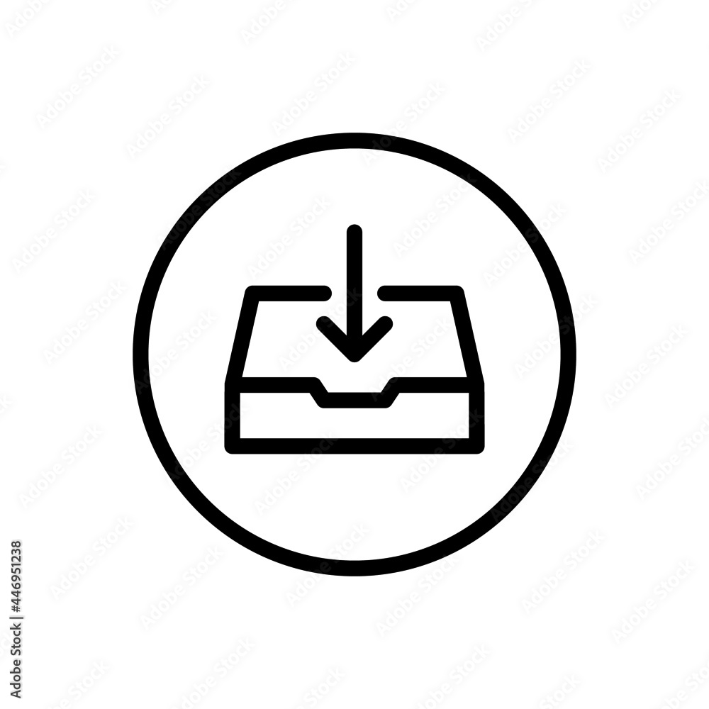 Inbox icon vector line rounded style Inbox icon vector line rounded style