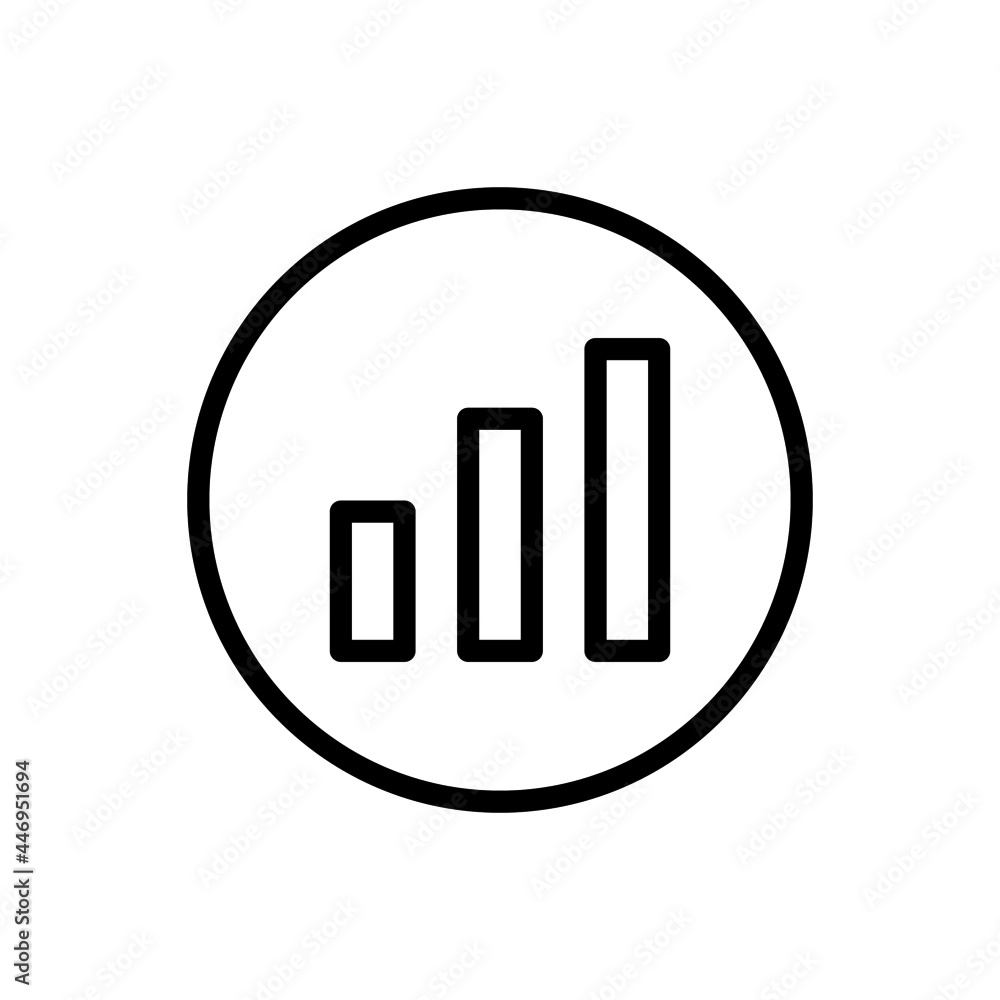 Profit bar chart icon vector line rounded style Profit bar chart icon vector line rounded style