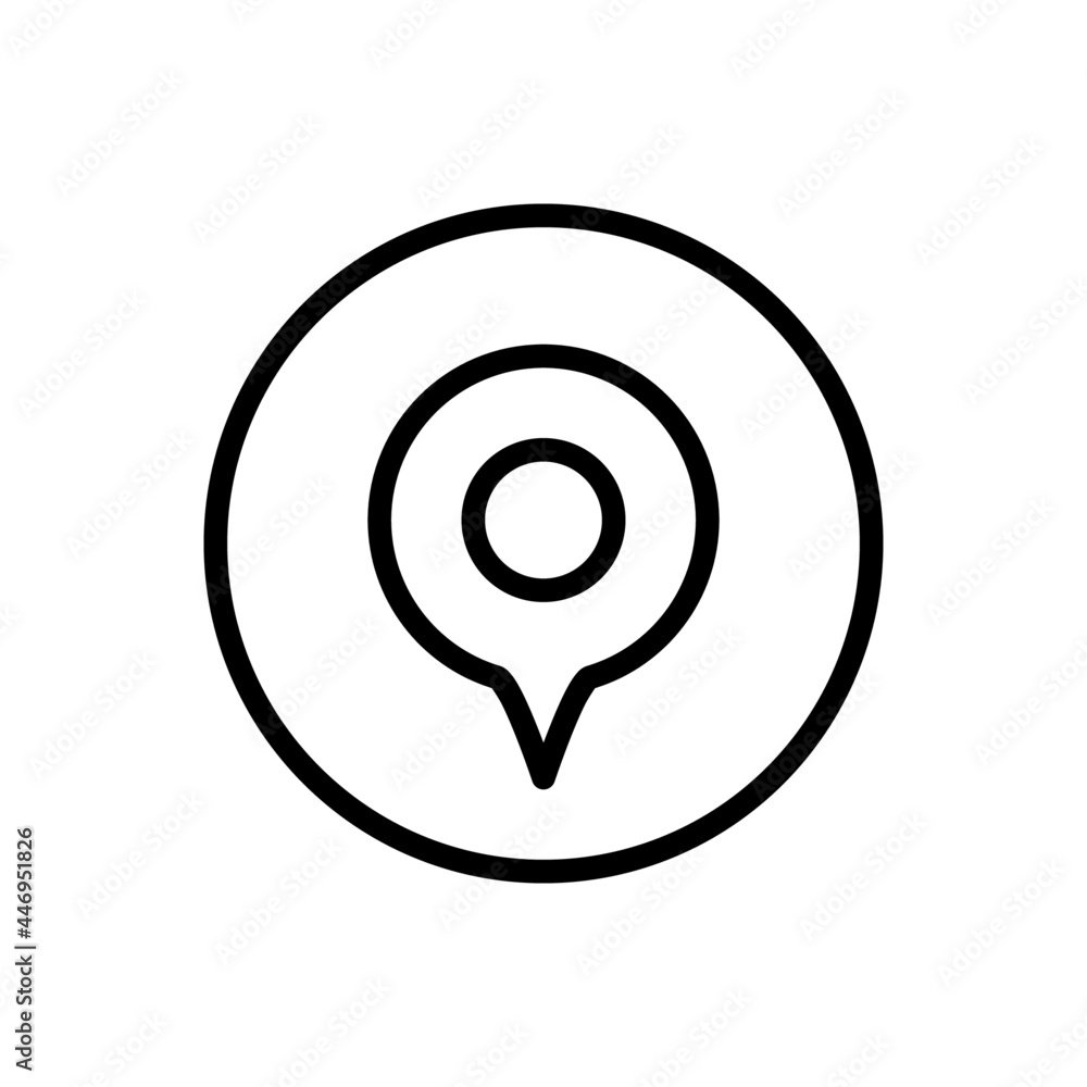 Pin location icon vector line rounded style Pin location icon vector line rounded style