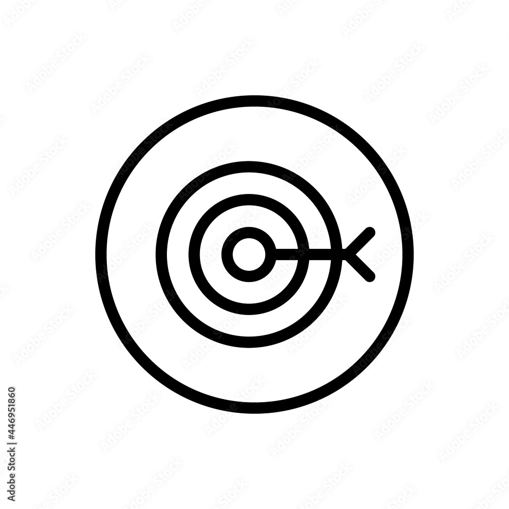 Target icon vector line rounded style