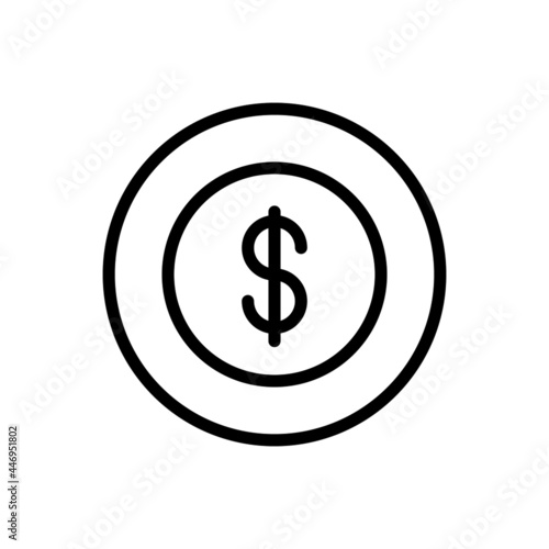 US Dollar icon vector line rounded style