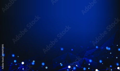 polygon technology on dark blue gradient background Vector design digital technology concept.