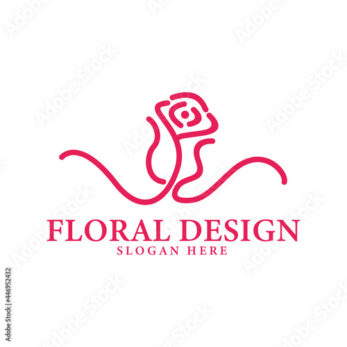 Cosmetic flower beauty woman fashion logo design template
