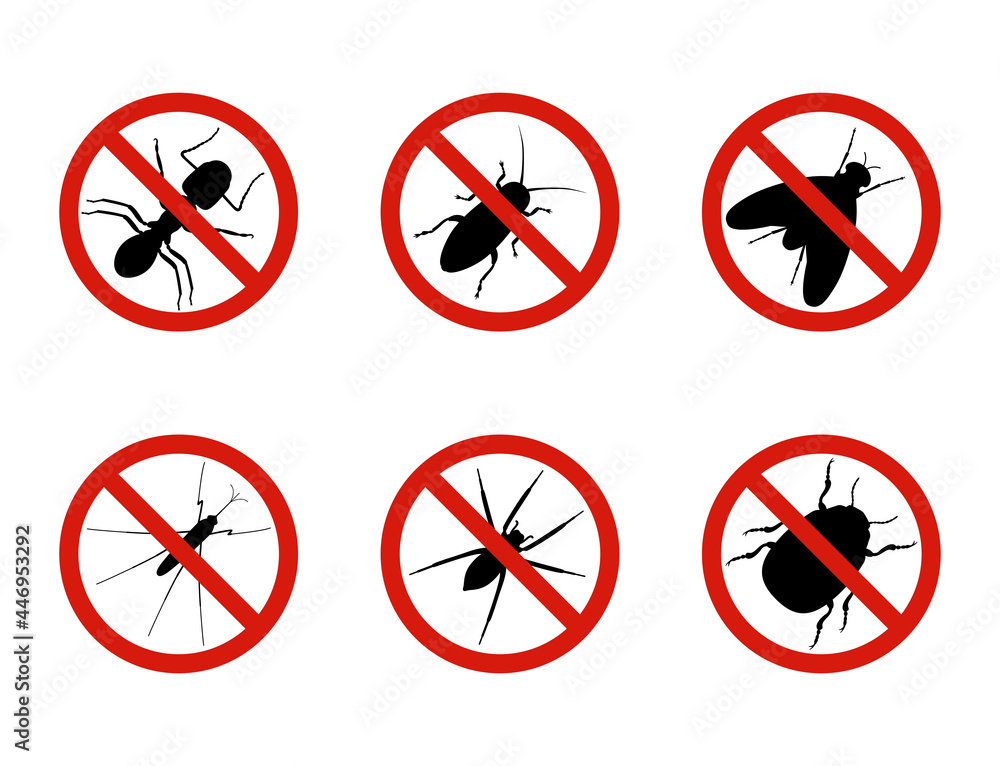 Stop insects signs, vector illustration Stop insects signs, vector illustration