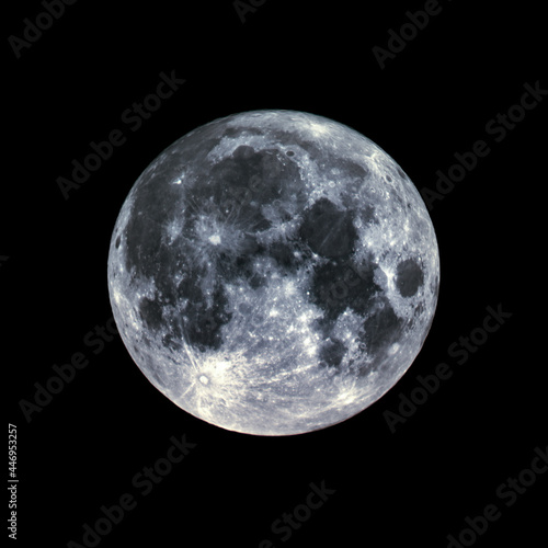 Fototapeta Naklejka Na Ścianę i Meble -  High detailed moon in black space