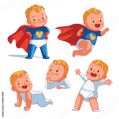 Baby superhero. Funny cartoon character