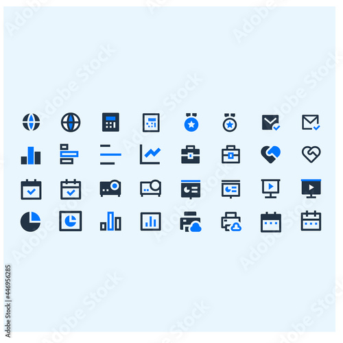 Icons for business and finance. Business Intelligence line icons set. Vector illustration. Editable stroke.