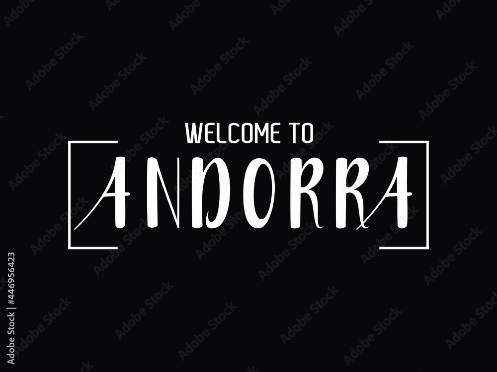 welcome to Andorra typography modern text Vector illustration stock 