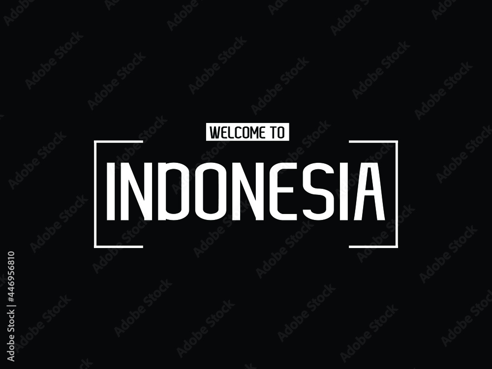 welcome to Indonesia typography modern text Vector illustration stock 