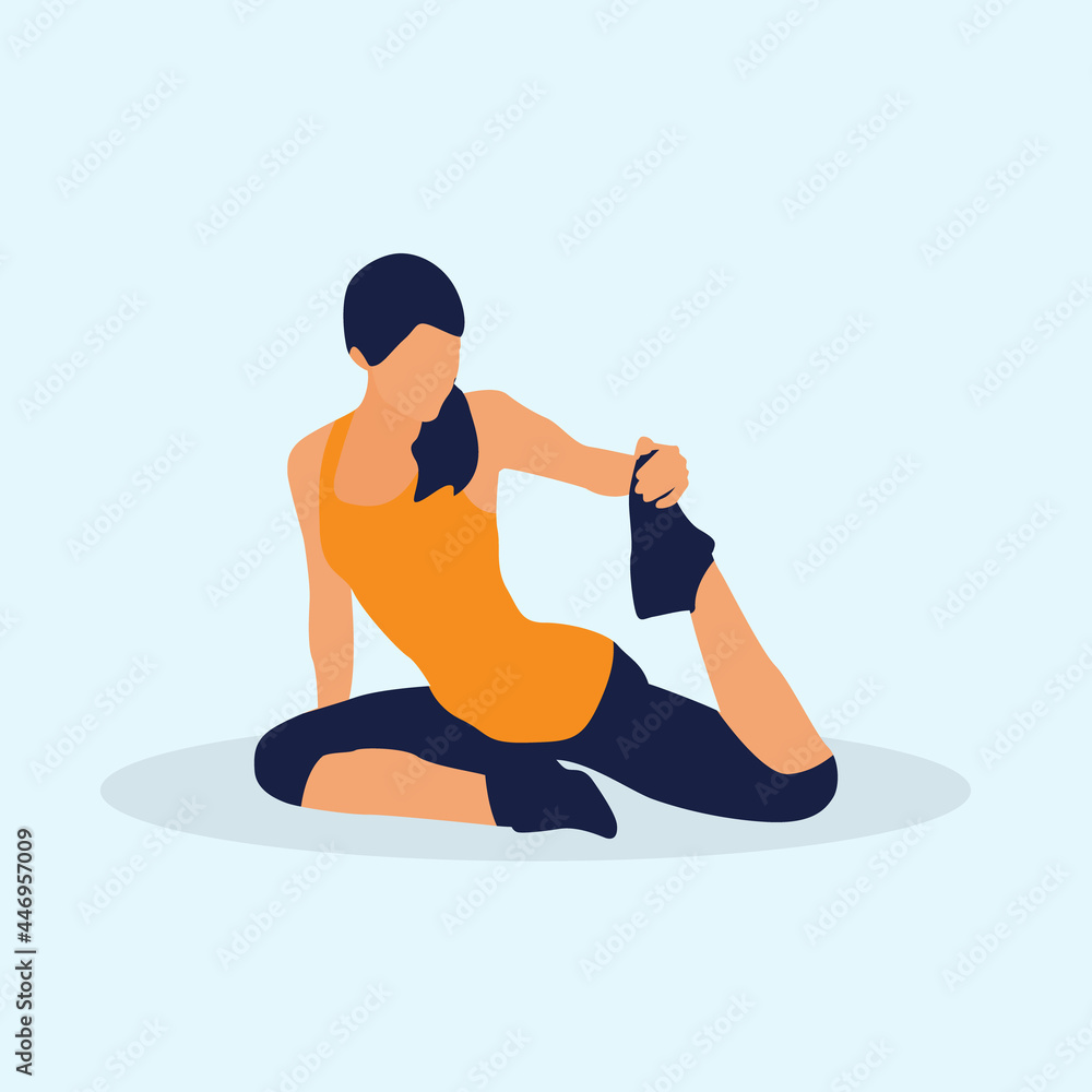 Yoga Vector Illustration Template Design for Exercise, Fitness, Training, Gym, Wellness, Workout, Meditation Yoga Vector Illustration Template Design for Exercise, Fitness, Training, Gym, Wellness, Workout, Meditation