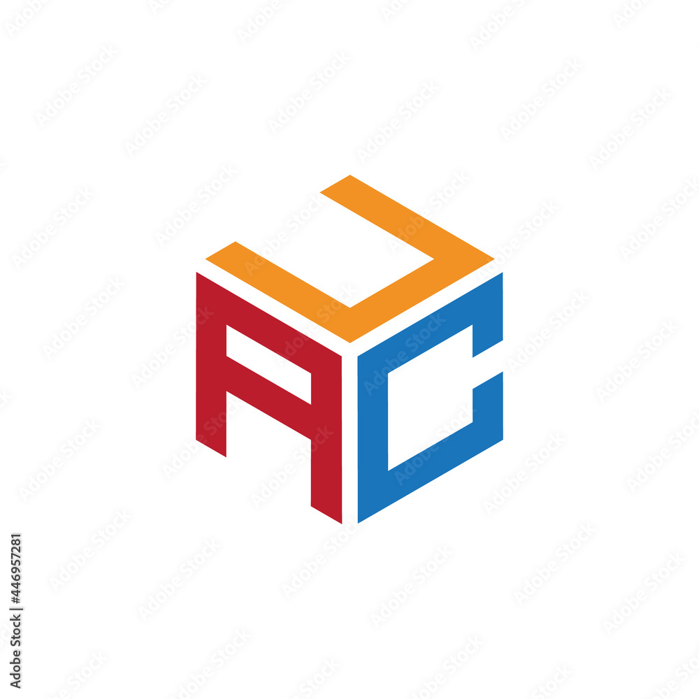 Hexagon logo with the letters UAC design Hexagon logo with the letters UAC design