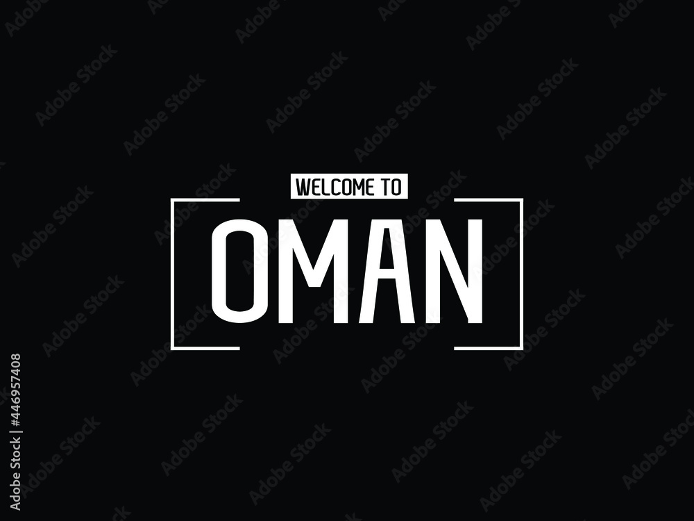 welcome to Oman typography modern text Vector illustration stock 