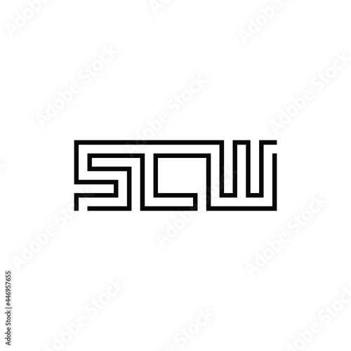 Letter S C W Monogram Logo