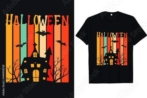 Halloween scary vintage t shirt design