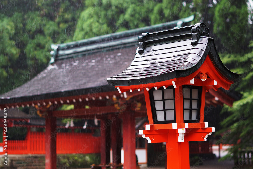 A Japanese temple in the rain, shot in Kagoshima, Japan A Japanese temple in the rain, shot in Kagoshima, Japan
