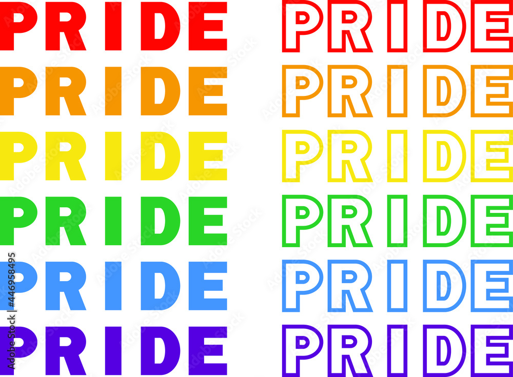Vector of the repeatable word Pride