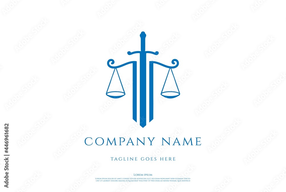 Simple Minimalist Sword Blade with Scale for Attorney Justice Law Logo Design Vector Simple Minimalist Sword Blade with Scale for Attorney Justice Law Logo Design Vector