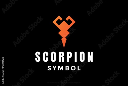 Simple Minimalist Scorpio Scorpion Symbol Logo Design Vector