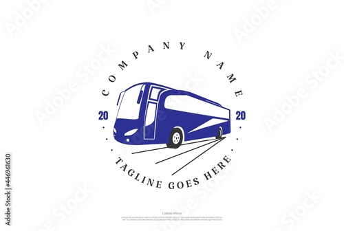 Retro Vintage Bus Car Transport Transportation Logo Design Vector