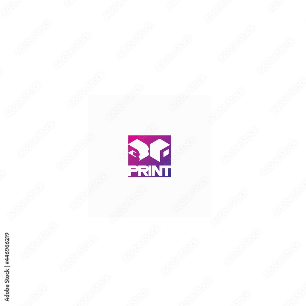 Vector Logo for 3d printing. Printing in three dimensional. Vector Logo for 3d printing. Printing in three dimensional.
