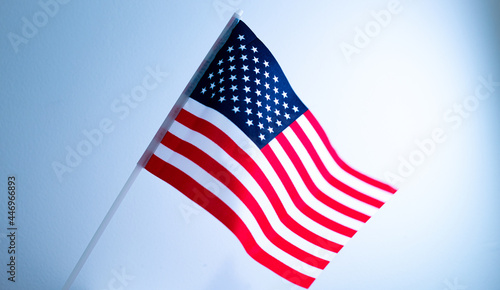 American flag waving in wind