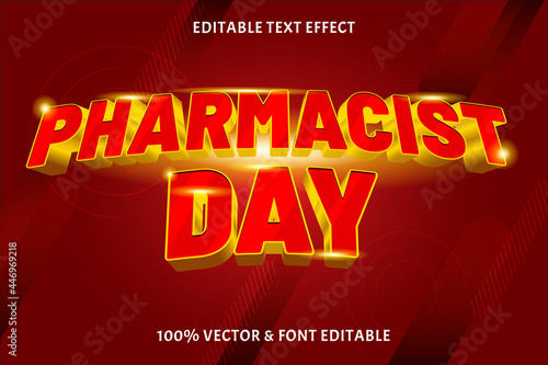 Pharmacist day editable text effect emboss style