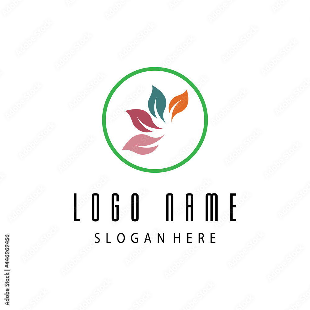 Leaf and Shutter Lens Aperture for Nature Photographer logo design inspiration