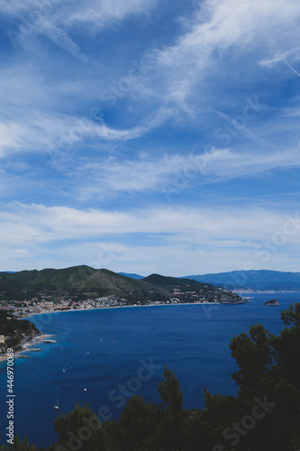 Coast of Liguria in front of Noli, Sportorno and Bergeggi, Italy